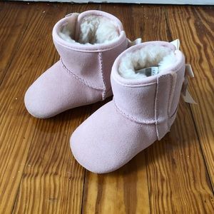 UGG Kids Pink Suede Shearling Boots